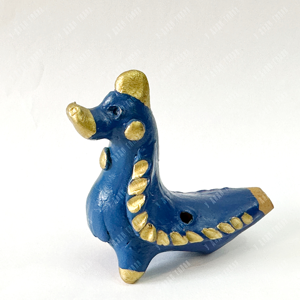 Абашевская игрушка-свистулька «Утка». Автор Е. В. Соловьев (1948-2017). 1991 г. Село Абашево.