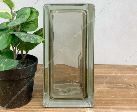 Стеклоблок Vitrablok Половинка Опал Волна 19x9x8 - окрашенный внутри