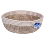 Корзинка плетёная интерьерная «ЭЛИНГАРТ», цвет бежевый/белый, 30*25*10см, (лейбл селфи)