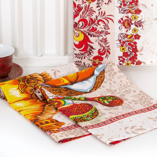 Набор полотенец из рогожки СЛОБОДА 45x60 см - 3 шт.