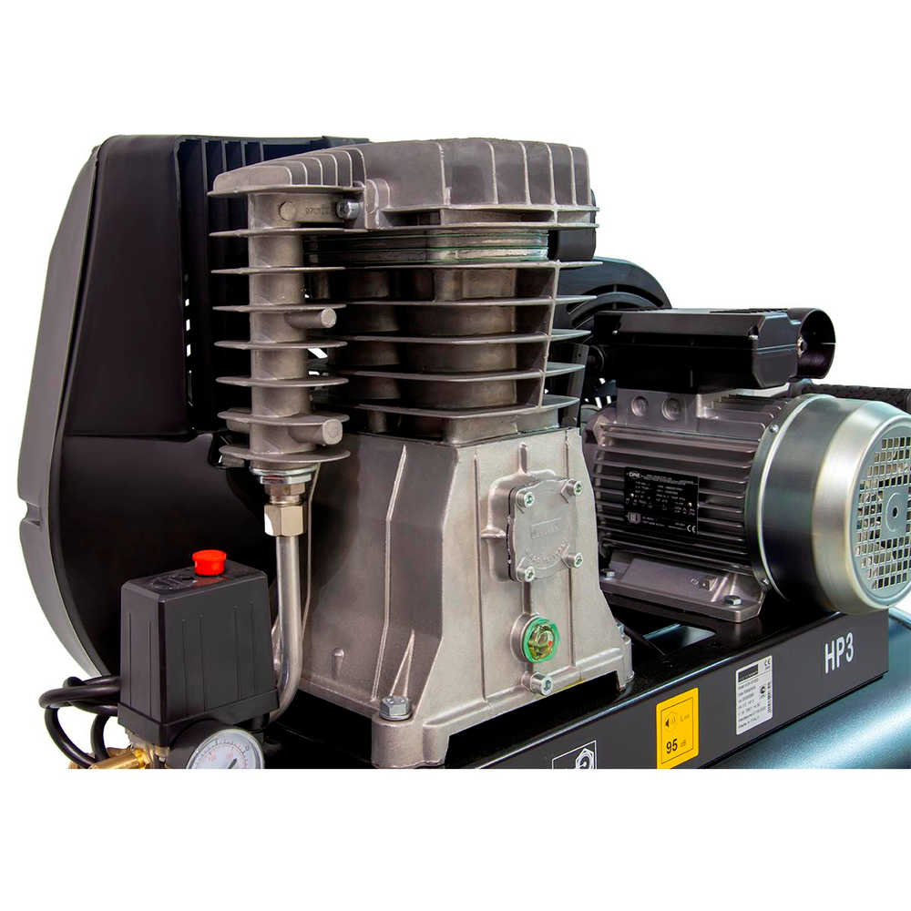 WDK-91053 Компрессор поршневой с ременным приводом 423 л/мин, 2.2 КВт, 220 В, ресивер 100 л