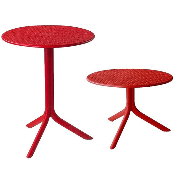 Регулируемый пластиковый стол Step Ø60 см, красный