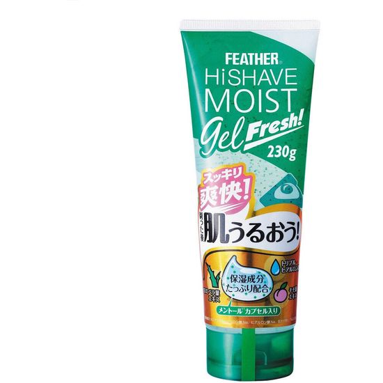 Увлажняющий гель для бритья FEATHER  "HiShave Moist Gel Fresh" с гиалуроновой кислотой, 230 г