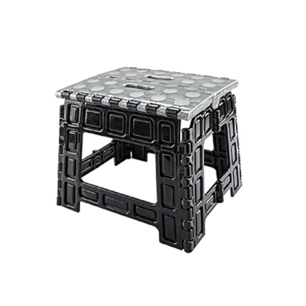 Табурет складной маленький черный-серебро