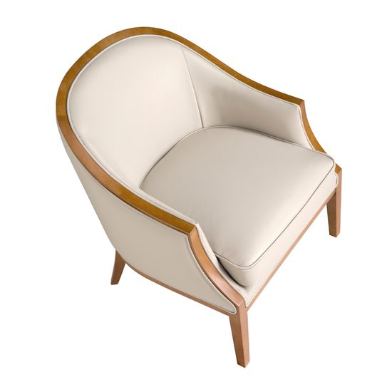 Кресло 5127/A856-T541011 из светло-серой кожи Испания