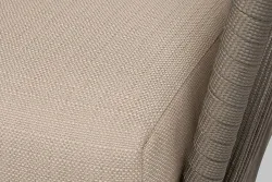 "Форли" диван 2-местный плетеный из роупа, каркас алюминий светло-серый (RAL7035) муар, роуп серо-коричневый 23мм, ткань Mossle бежевая