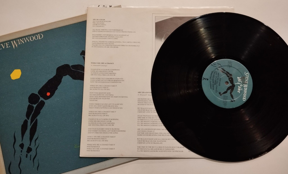 Винтажная виниловая пластинка LP Steve Winwood Arc Of A Diver (Italy 1980)
