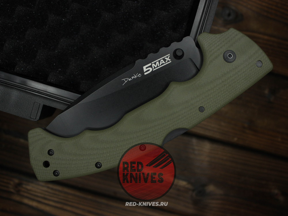 Нож Cold Steel 5 Max - руокять зеленый G10, темный клинок