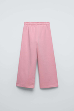 Брюки wide leg из мягкой ткани с  надписью