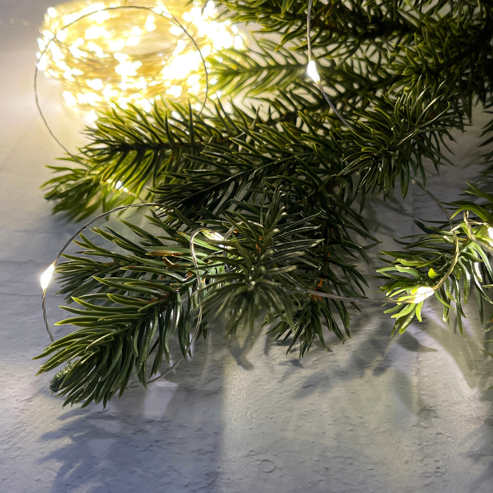 Гирлянда 2м String Light Роса на серебряном проводе 200 ламп