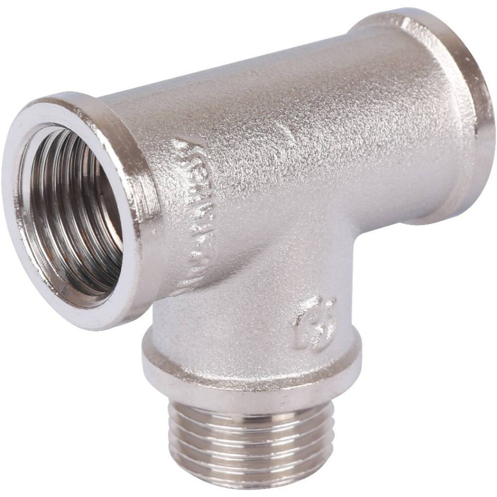 Тройник переходной STOUT ВНВ 1/2"Х1/2"Х1/2" никель