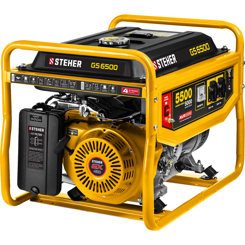 STEHER 5500 Вт, бензиновый генератор (GS-6500)