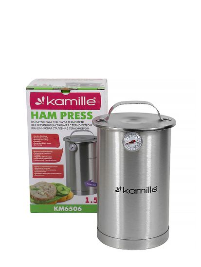Ветчинница из нержавеющей стали с термометром 1,5 л. Kamille КМ-6506