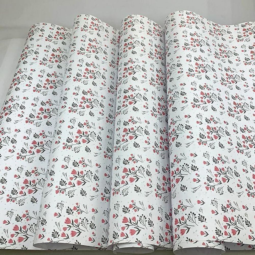 Упаковочная бумага (0,7*1 м) Цветочный вальс, 10 шт.