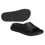 Hermes leather simple and versatile one-word slippers men's black, H241919Z H01