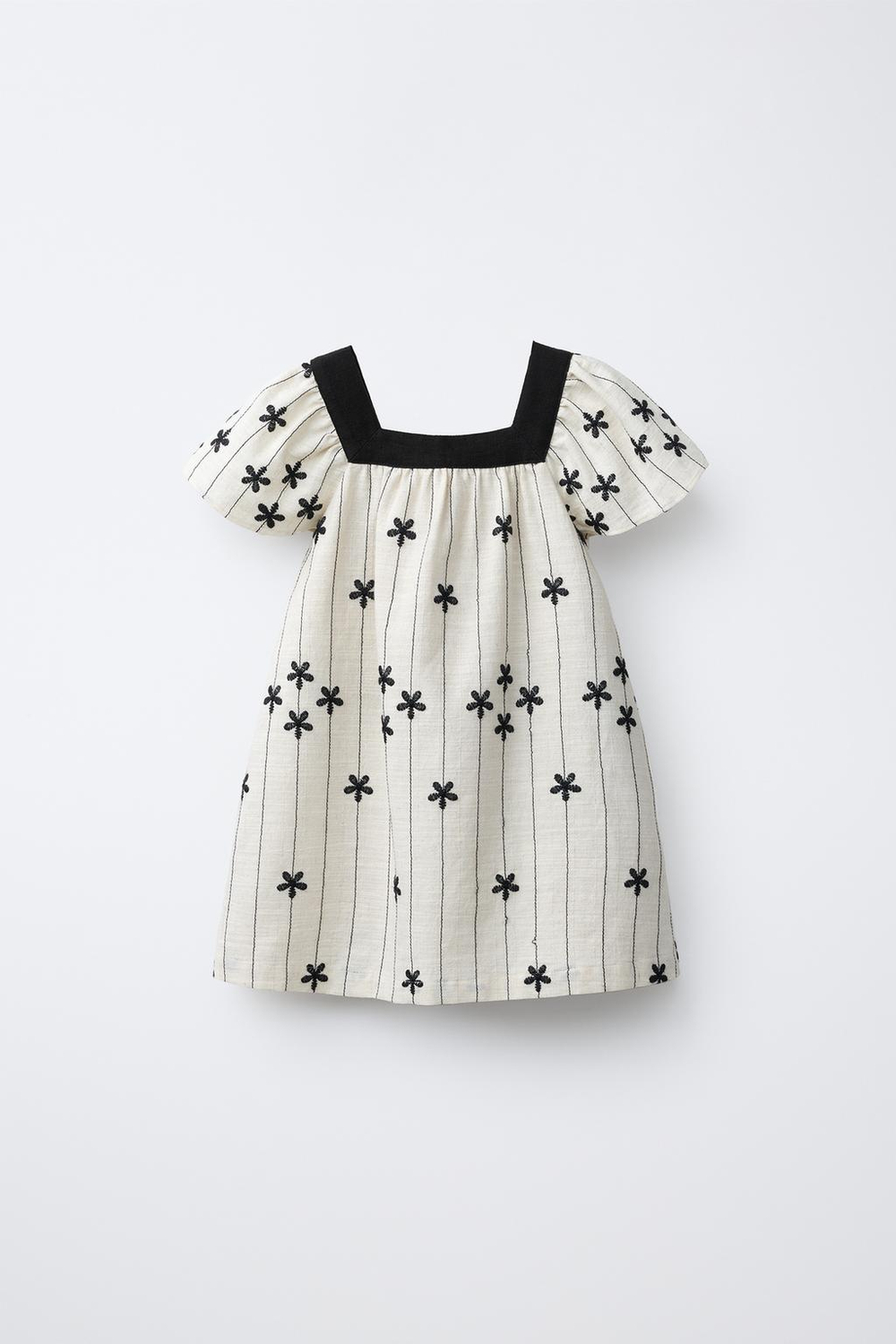 ZARA ПЛАТЬЕ С ЦВЕТОЧНОЙ ВЫШИВКОЙ, СВЕТЛО-БЕЖЕВЫЙ