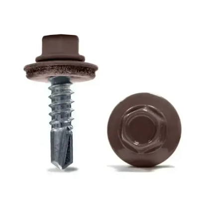 Саморез кровельный 5,5х25 RAL 8017 коричневый, 50шт