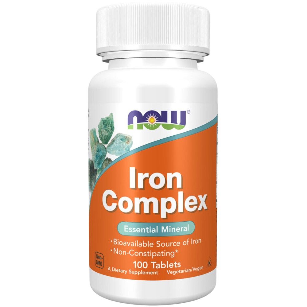 Now Foods Iron Complex 100 tablets, Железо