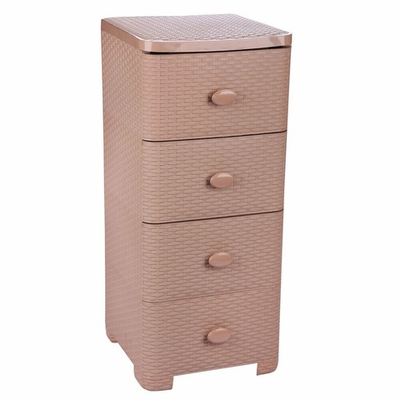 Комод 4-х секционный "Плетенка" (какао) 375*360*830мм