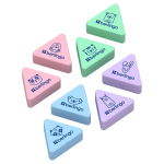 Ластик "Zoo" треугольный,термопласт.рез. 28*24*10мм(Berlingo)