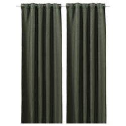IKEA ANNAKAJSA  (ИКЕА АННАКАЙСА)  -  Шторы, 1 пара, на ленте/темно-зеленый, 145x300 см