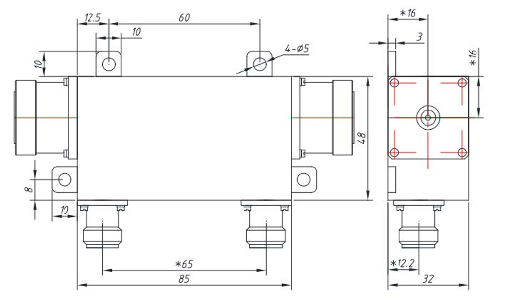LT-DC-810-L29-2000W, Направленный ответвитель, 7/16 DIN (Male / Female), 50dB