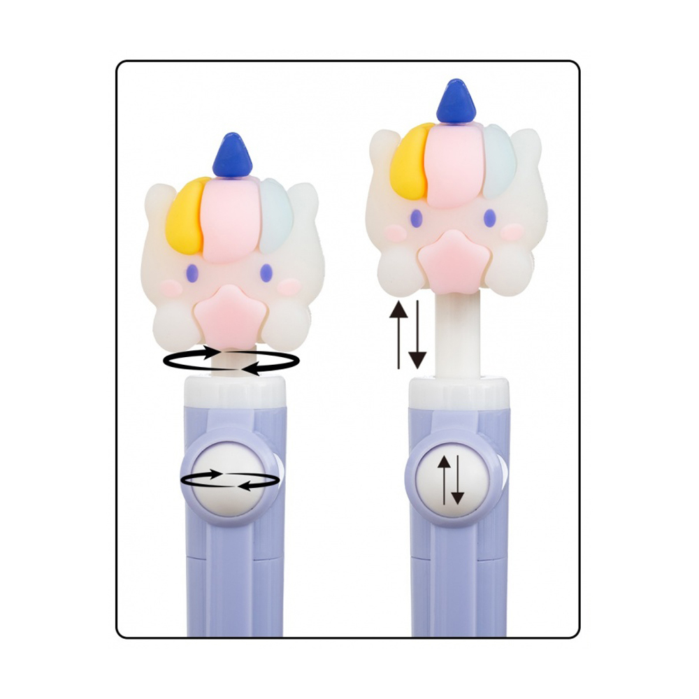 Ручка шариковая, Basir, синие чернила, гироскоп, серия "Единорожки", 36 шт