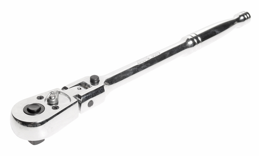 Ключ трещотка 3/8" 45 зубьев 265мм шарнирный с фиксацией металлическая рукоятка JTC