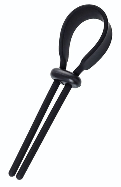Черное эрекционное лассо на пенис Keb (Цвет: черный)