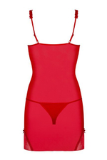 Красная прозрачная сорочка с украшением на груди Romansia Chemise SM (42-44) (Цвет: красный)