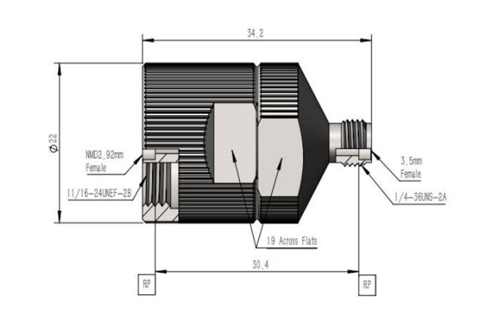 LT-NMD2.92F-3.5F, Коаксиальный переходник NMD 2.92 мм (розетка) / 3.5 мм (розетка)