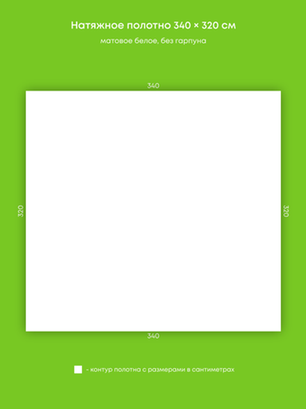 Матовый натяжной потолок 10.9 м2