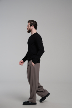 Брюки широкие на резинке | light brown