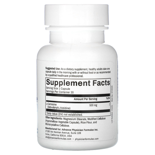 Advance Physician Formulas, L-карнозин, 500 мг, 30 капсул