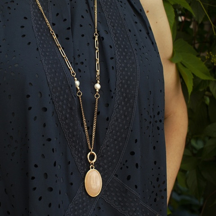 Колье Fiore Luna ROSE QUARTZ LN5154 R/G