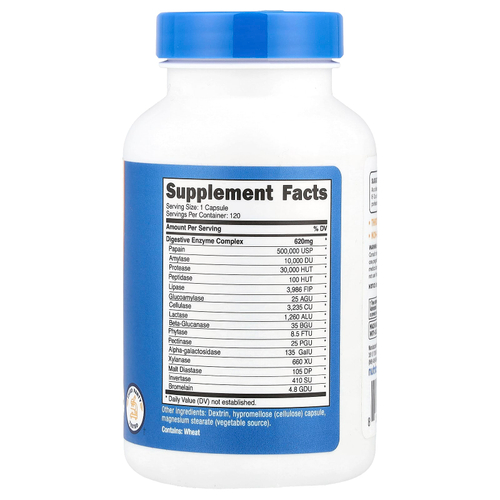 Nutricost, пищеварительные ферменты, 620 мг, 120 капсул