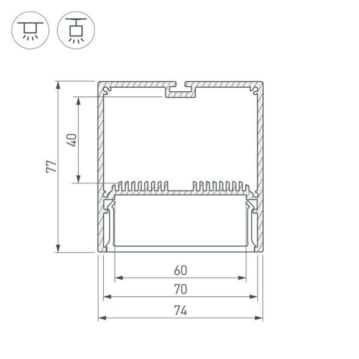 Профиль Arlight SL-Line-7477-2000 Black 029939