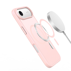 Матовый противоударный чехол светло-розового цвета с MagSafe для iPhone Air, серия Yind Series от Dux Ducis