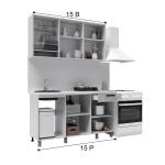 "Палермо Готовое решение" 1,5 м дуб сонома/дуб остин серый/дуб остин бежевый, белый/дуб остин серый/дуб остин бежевый