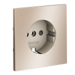 Накладка для розетки с заземлением и защитными шторками, S70 Metal (платина)