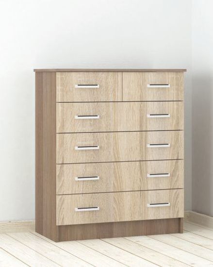 Комод КАТРИН-5 ясень шимо / дуб сонома