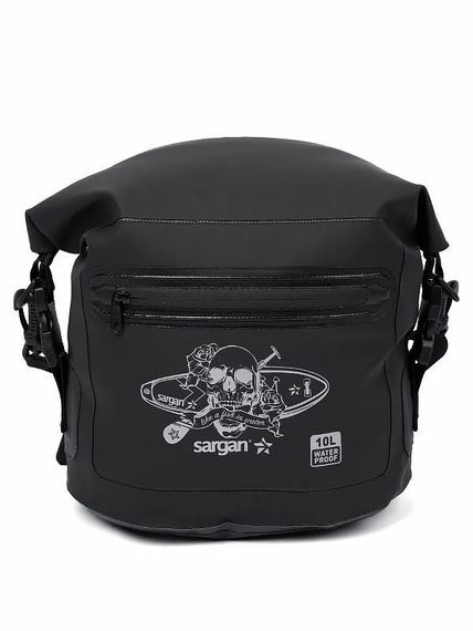 Гермосумка через плечо Sargan Скелетон-САП/Пляжка с доп.карманом 10 л черный