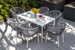 "Малага" обеденный стол из HPL 140х80см, цвет молочный, каркас белый