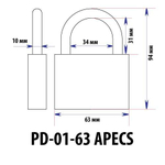 Апекс PD-01-63 (MBC-126) Замок навесной (30,24,6) (арт.12761