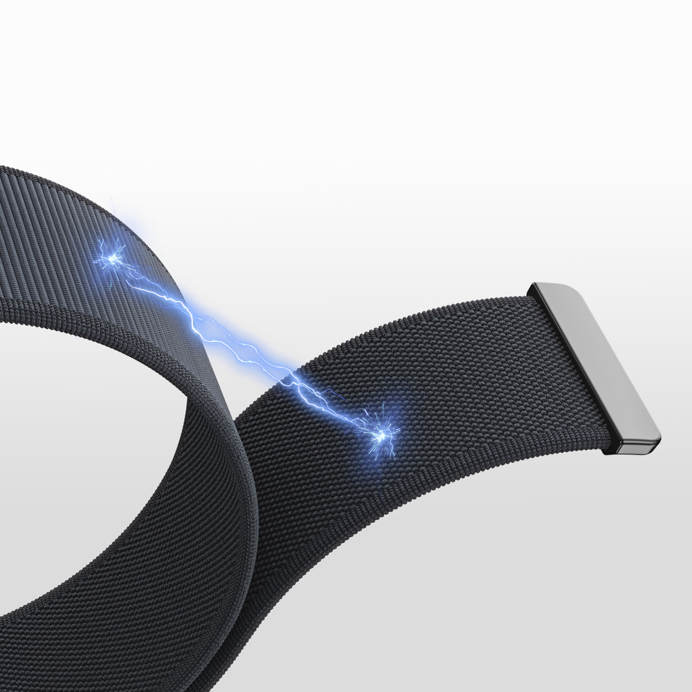 Ремешок черного цвета с магнитной фиксацией для смарт часов Apple Watch размером 38, 40, 41 и 42MM, серия Strap (YM Series) от Dux Ducis