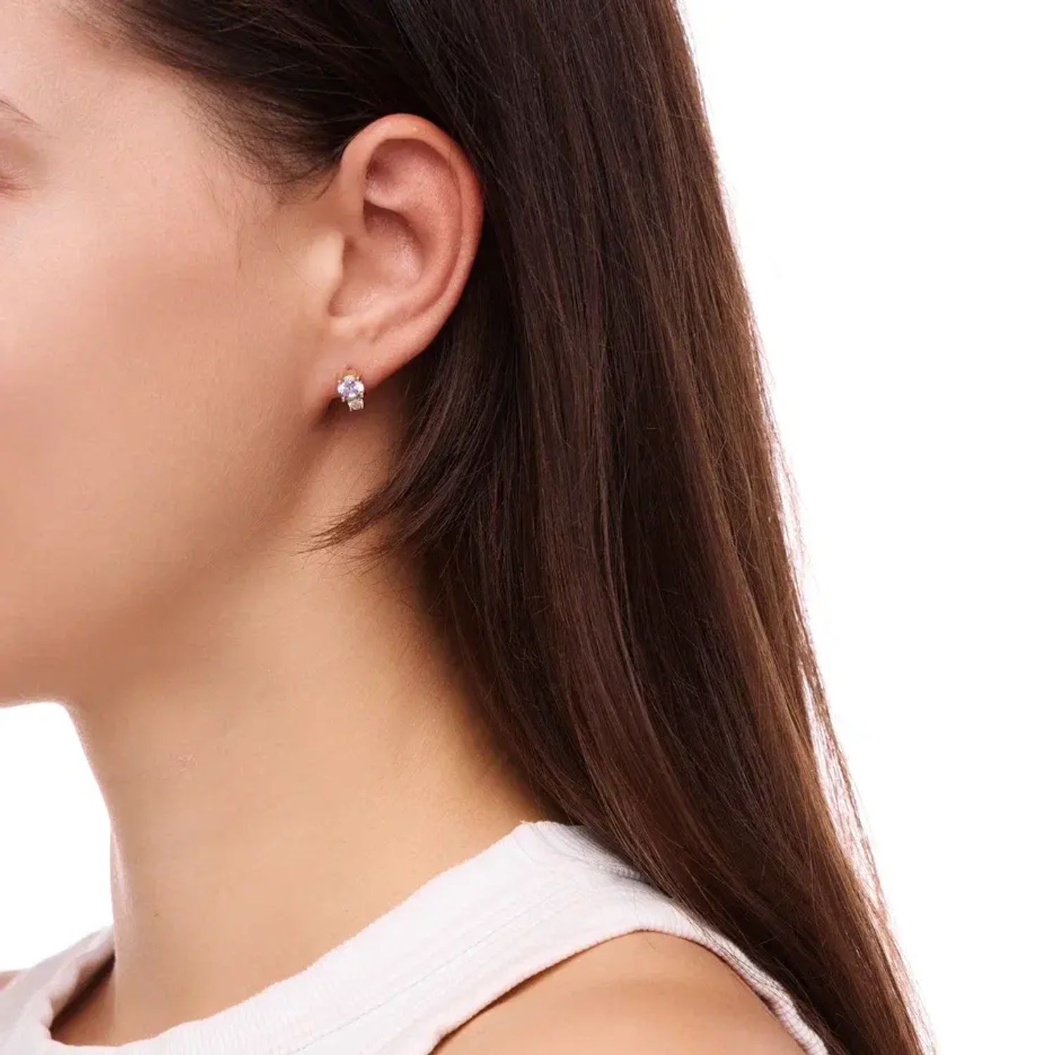 Серьги Золотой Деликатный Микс – Сиреневые