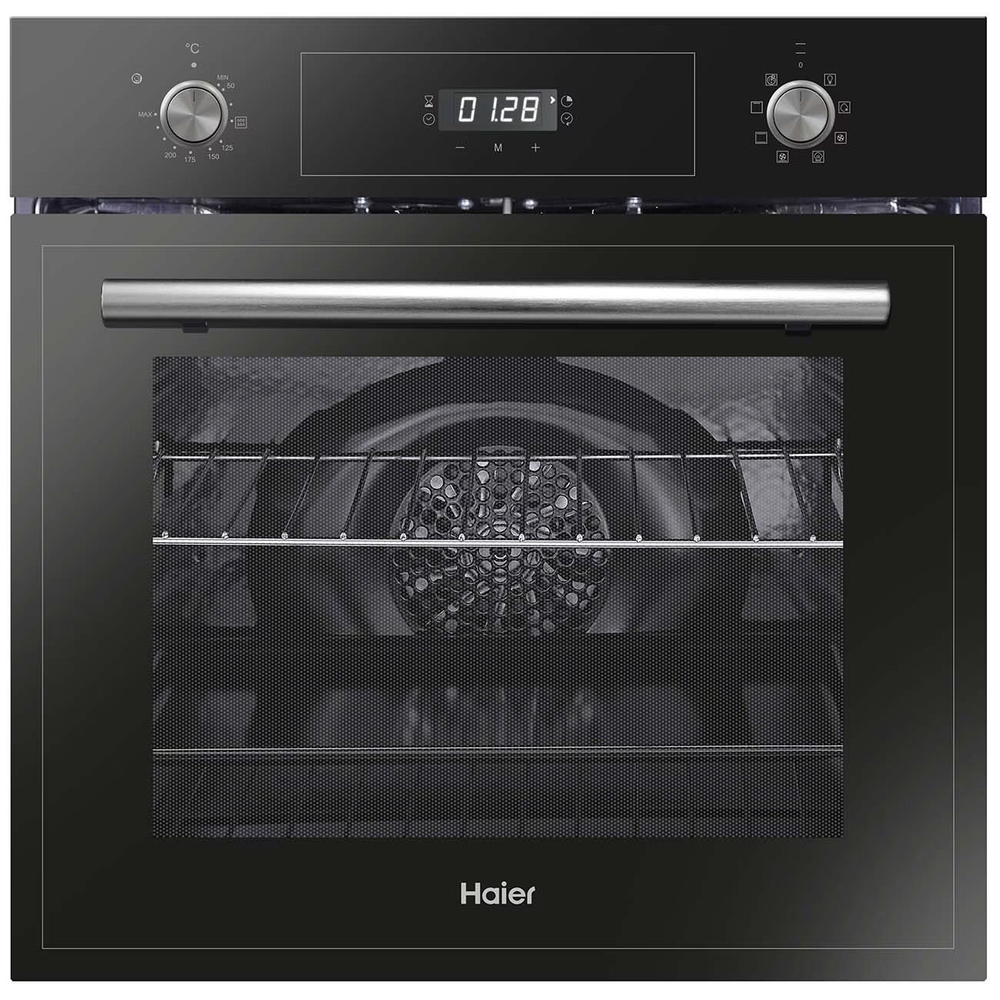 Духовой шкаф встраиваемый Haier HOD-PM08TGB электрический, 70 л, гриль, конвекция, гидроочистка, черный