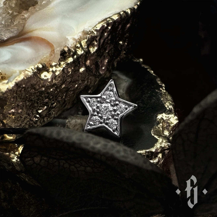 Накрутка "Shine Star" - Белое золото - White CZ