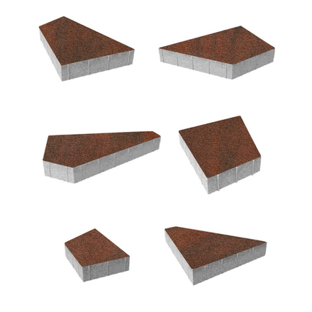 Тротуарная плитка ОРИГАМИ - Листопад гранит Клинкер, комплект из 6 видов плит