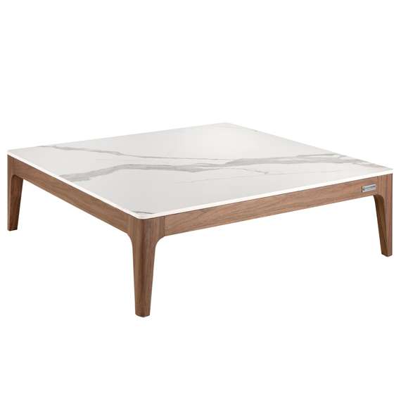 Журнальный столик Angel Cerda 2042 100х100 см, керамика, шпон ореха